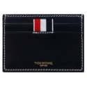 Thom Browne - Navy RWB Tab Leather Cardholder - Thom Browne Exclusive Luxury Collection