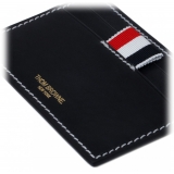 Thom Browne - Navy RWB Tab Leather Cardholder - Thom Browne Exclusive Luxury Collection