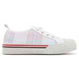 Thom Browne - Light Pink Canvas Collegiate Low Top Trainers - Thom Browne Exclusive Luxury Collection