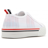 Thom Browne - Light Pink Canvas Collegiate Low Top Trainers - Thom Browne Exclusive Luxury Collection