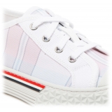 Thom Browne - Light Pink Canvas Collegiate Low Top Trainers - Thom Browne Exclusive Luxury Collection