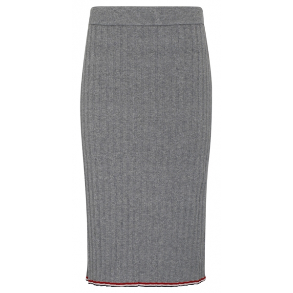 Thom Browne - Light Grey Cashmere Pencil Skirt - Thom Browne Exclusive Luxury Collection