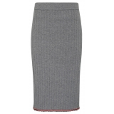 Thom Browne - Light Grey Cashmere Pencil Skirt - Thom Browne Exclusive Luxury Collection