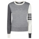 Thom Browne - Maglione Grigio Tono su Tono - Thom Browne Exclusive Luxury Collection