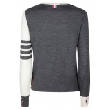 Thom Browne - Maglione Grigio Tono su Tono - Thom Browne Exclusive Luxury Collection