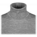 Thom Browne - Light Grey Turtleneck Short Sleeve Jumper - Thom Browne Exclusive Luxury Collection