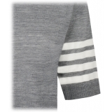 Thom Browne - Light Grey Turtleneck Short Sleeve Jumper - Thom Browne Exclusive Luxury Collection