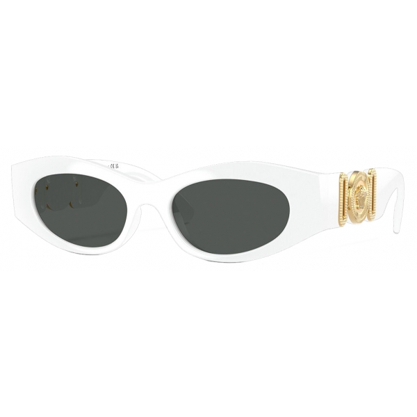 Versace - Occhiale da Sole Cat Eye Medusa Biggie - Bianco Oro - Occhiali da Sole - Versace Eyewear