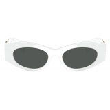 Versace - Occhiale da Sole Cat Eye Medusa Biggie - Bianco Oro - Occhiali da Sole - Versace Eyewear