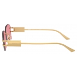 Versace - Occhiale da Sole Damier Plaque - Oro Rosa - Occhiali da Sole - Versace Eyewear