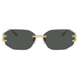 Versace - Occhiale da Sole Damier Plaque - Nero Oro - Occhiali da Sole - Versace Eyewear