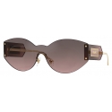 Versace - Occhiale da Sole Shield Damier Plaque - Marrone - Occhiali da Sole - Versace Eyewear