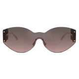 Versace - Damier Plaque Shield Sunglasses - Brown - Sunglasses - Versace Eyewear