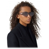 Versace - Occhiale da Sole Shield Damier Plaque - Marrone - Occhiali da Sole - Versace Eyewear