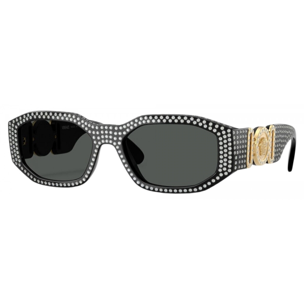 Versace - Crystal Medusa Biggie Sunglasses - Black Gold - Sunglasses - Versace Eyewear