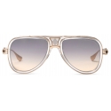 DITA - Grand-Decade - Crystal Clear Brushed White Gold Grey Apricot Gradient - DTS460 - Sunglasses - DITA Eyewear