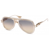 DITA - Grand-Decade - Crystal Clear Brushed White Gold Grey Apricot Gradient - DTS460 - Sunglasses - DITA Eyewear