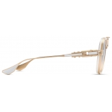 DITA - Grand-Decade - Crystal Clear Brushed White Gold Grey Apricot Gradient - DTS460 - Sunglasses - DITA Eyewear