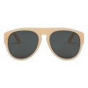 Moschino - Sunglasses with Green Lenses - Beige - Moschino Eyewear