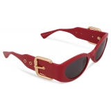 Moschino - Occhiali da Sole Oversize Buckle - Rosso - Moschino Eyewear