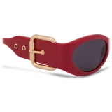 Moschino - Occhiali da Sole Oversize Buckle - Rosso - Moschino Eyewear