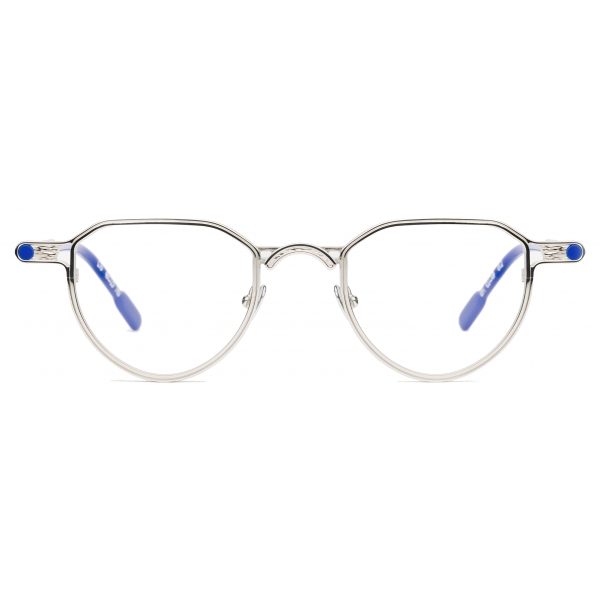 Portrait Eyewear - Sioux Argento Blu - Occhiali da Vista - Realizzati a Mano in Italia - Exclusive