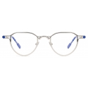 Portrait Eyewear - Sioux Argento Blu - Occhiali da Vista - Realizzati a Mano in Italia - Exclusive