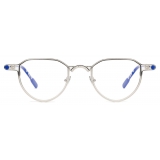 Portrait Eyewear - Sioux Argento Blu - Occhiali da Vista - Realizzati a Mano in Italia - Exclusive