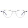 Portrait Eyewear - Sioux Argento Blu - Occhiali da Vista - Realizzati a Mano in Italia - Exclusive