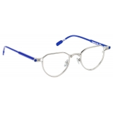 Portrait Eyewear - Sioux Argento Blu - Occhiali da Vista - Realizzati a Mano in Italia - Exclusive