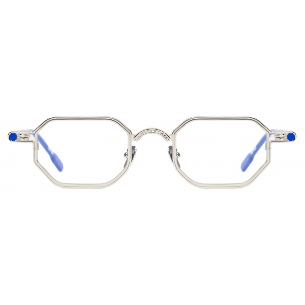 Portrait Eyewear - Cocteau Argento Blu - Occhiali da Vista - Realizzati a Mano in Italia - Exclusive