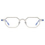 Portrait Eyewear - Cocteau Argento Blu - Occhiali da Vista - Realizzati a Mano in Italia - Exclusive