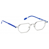 Portrait Eyewear - Cocteau Argento Blu - Occhiali da Vista - Realizzati a Mano in Italia - Exclusive