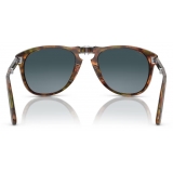 Persol - 714SM - Steve McQueen - Caffè / Celeste Sfumato Blu Scuro - Occhiali da Sole - Persol Eyewear