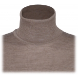 Thom Browne - Medium Brown Turtleneck Short Sleeve Jumper - Thom Browne Exclusive Luxury Collection