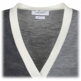 Thom Browne - Cardigan con Scollo a V Grigio Tono - Thom Browne Exclusive Luxury Collection