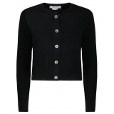 Thom Browne - Black Cashmere Crew Neck Cardigan - Thom Browne Exclusive Luxury Collection