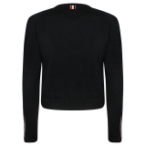 Thom Browne - Black Cashmere Crew Neck Cardigan - Thom Browne Exclusive Luxury Collection