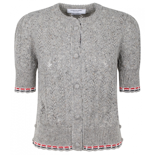 Thom Browne - Light Grey Short Sleeve Cardigan - Thom Browne Exclusive Luxury Collection