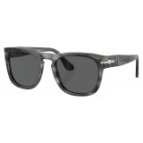 Persol - Elio - Striped Grey / Dark Grey - Sunglasses - Persol Eyewear