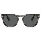 Persol - Elio - Striped Grey / Dark Grey - Sunglasses - Persol Eyewear