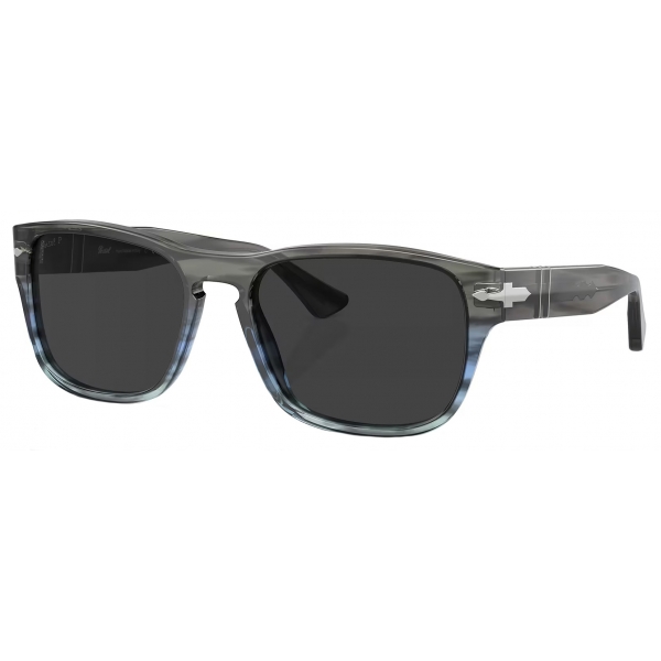 Persol - PO3341S - Striped Grey Gradient Blue / Polar Dark Grey - Sunglasses - Persol Eyewear