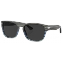 Persol - PO3341S - Striped Grey Gradient Blue / Polar Dark Grey - Sunglasses - Persol Eyewear