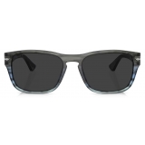 Persol - PO3341S - Grigio Rigato Blu Sfumato / Polar Grigio Scuro - Occhiali da Sole - Persol Eyewear