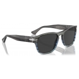 Persol - PO3341S - Striped Grey Gradient Blue / Polar Dark Grey - Sunglasses - Persol Eyewear