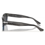 Persol - PO3341S - Striped Grey Gradient Blue / Polar Dark Grey - Sunglasses - Persol Eyewear