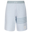 Thom Browne - Light Blue 4-Bar Striped Shorts - Thom Browne Exclusive Luxury Collection