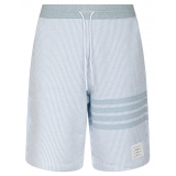 Thom Browne - Light Blue 4-Bar Striped Shorts - Thom Browne Exclusive Luxury Collection