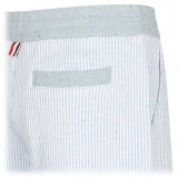 Thom Browne - Light Blue 4-Bar Striped Shorts - Thom Browne Exclusive Luxury Collection