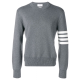 Thom Browne - Maglione Grigio Milano 4-Bar - Thom Browne Exclusive Luxury Collection